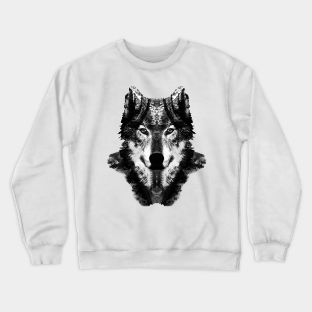 The Black Forrest Wolf Crewneck Sweatshirt by ruifaria